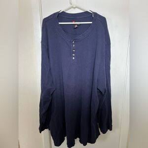 Men's Zone 6XL Navy Blue Henley Shirt